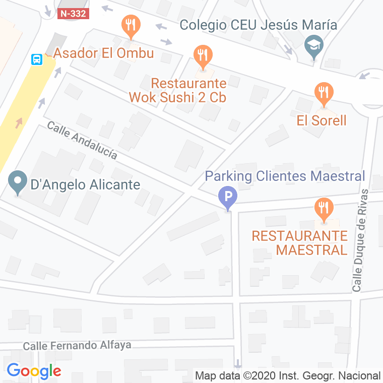 Código Postal calle Poeta Becquer en Alacant/Alicante