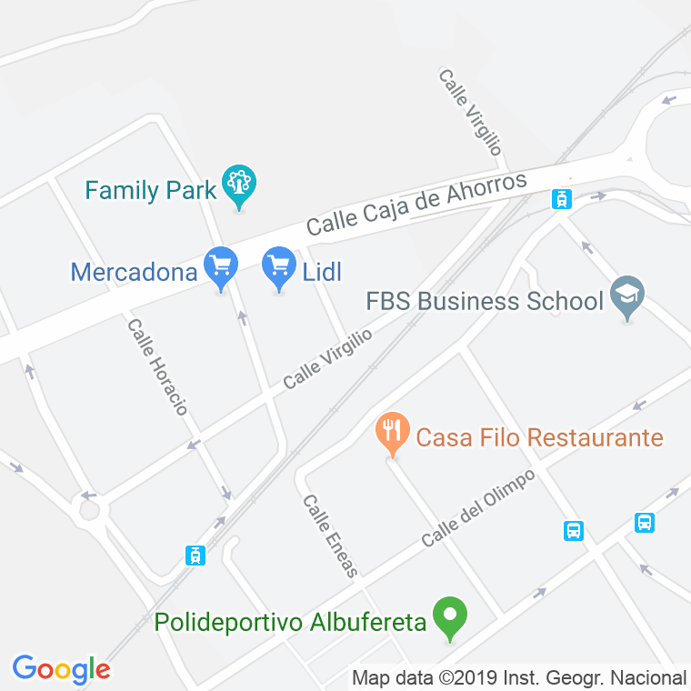 Código Postal calle Virgilio en Alacant/Alicante