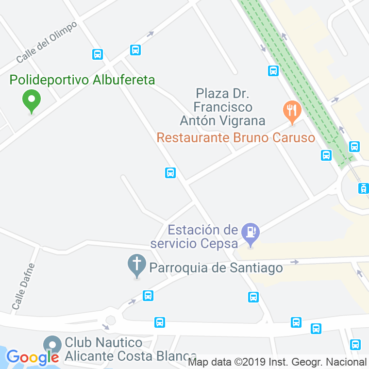 Código Postal calle Zeus en Alacant/Alicante
