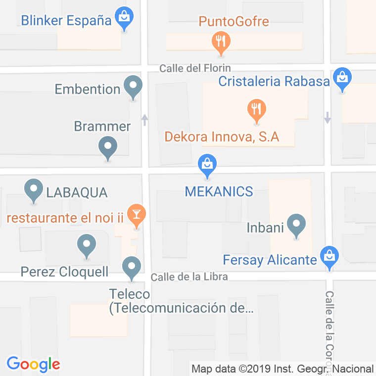 Código Postal calle Dracma, Del (Pol. De Las Atalayas) en Alacant/Alicante
