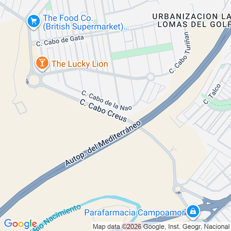 Código postal de Calle Cabo Creus en Cuerda (la) y Lomas de Ca