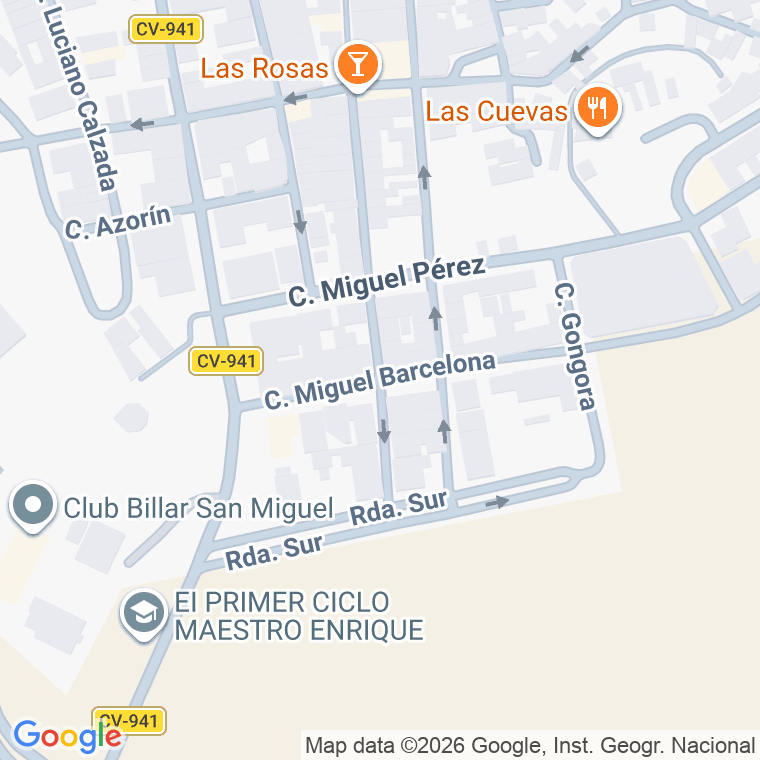 Código postal de Calle Miguel Barcelona en San Miguel de Salinas