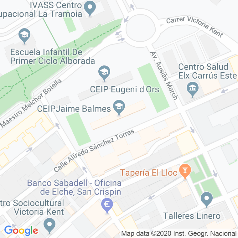 Código Postal calle Balmes, plaza en Elx/Elche
