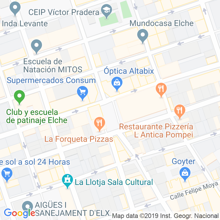 Código Postal calle Conde Casas Rojas, plaza en Elx/Elche