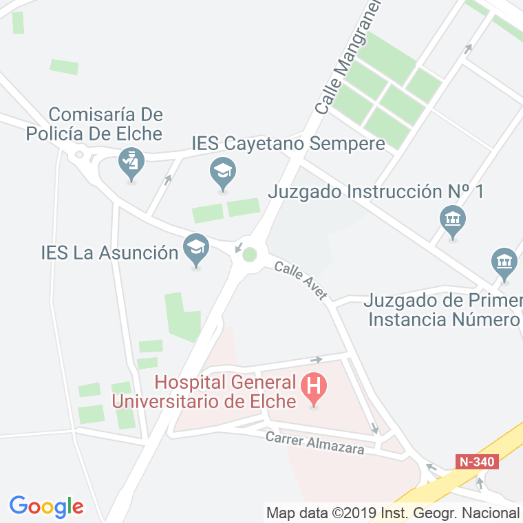 Código Postal calle Avet en Elx/Elche