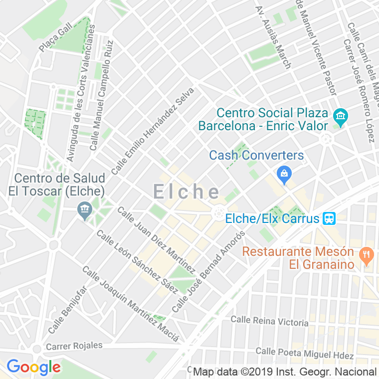 Código Postal calle Jose Diaz Mora en Elx/Elche