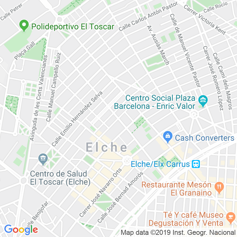Código Postal calle Pedro Moreno Sastre en Elx/Elche