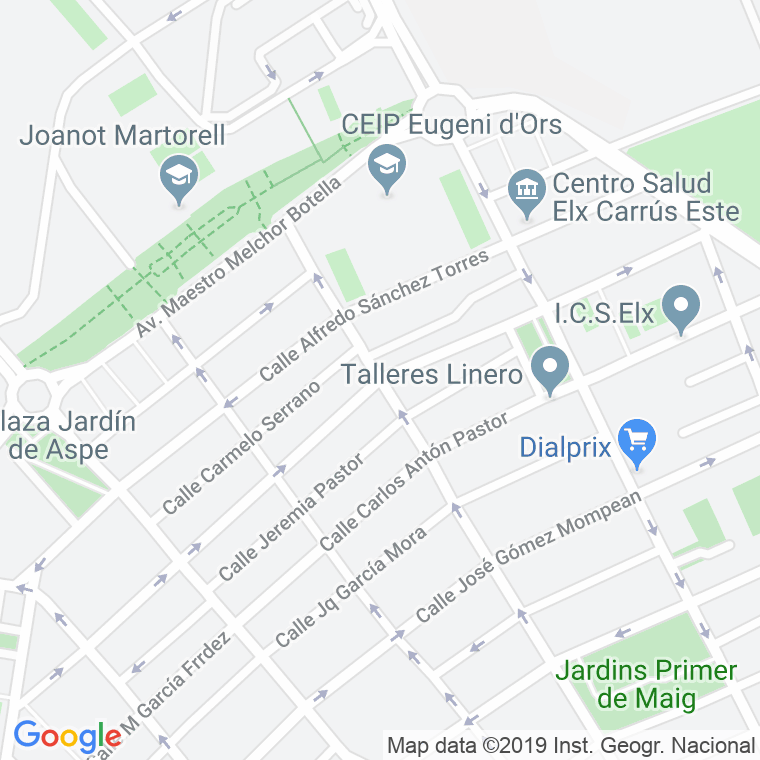 Código Postal calle Jose Javaloyes Orts en Elx/Elche