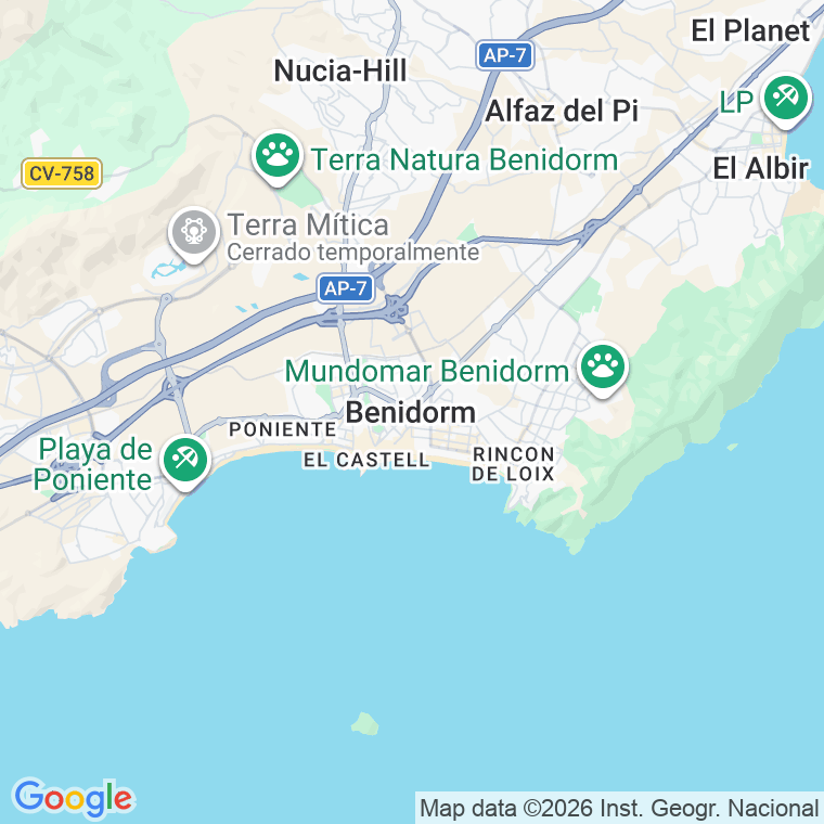 Código postal de Lomas, Las, Urbanitzacio en Benidorm