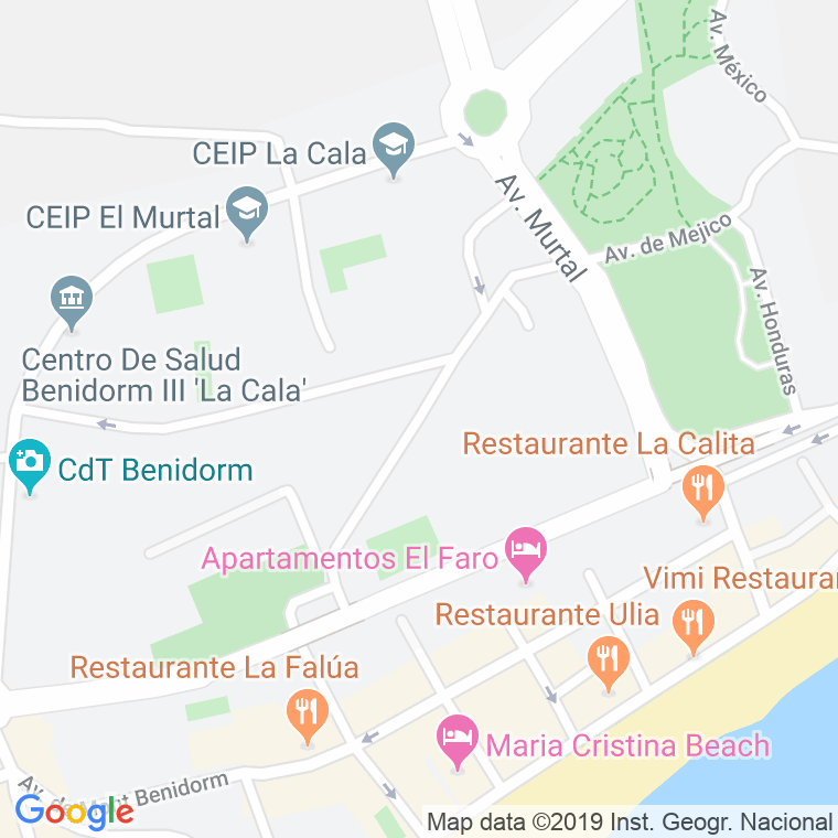 Código Postal calle Marina Baixa, avenida en Benidorm