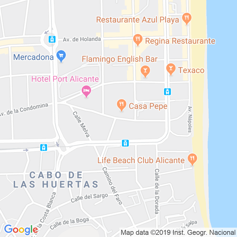 Código Postal calle Cataluña, avenida en Alacant/Alicante