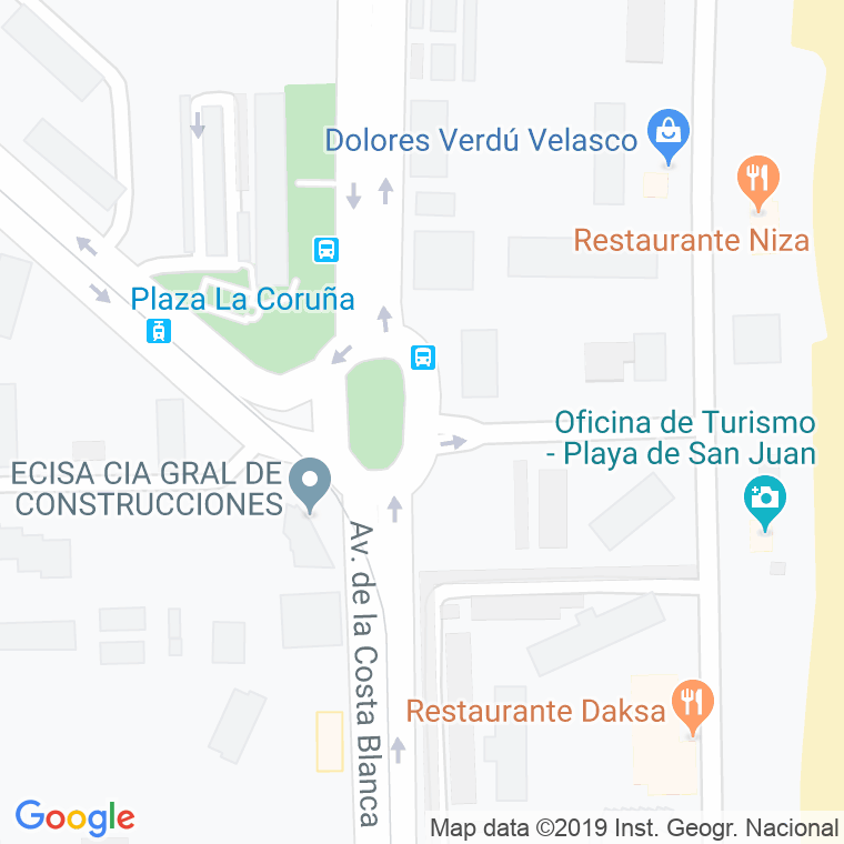 Código Postal calle Coruña, plaza en Alacant/Alicante