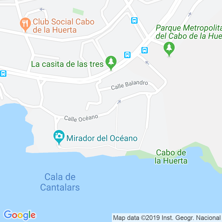 Código Postal calle Oceano en Alacant/Alicante