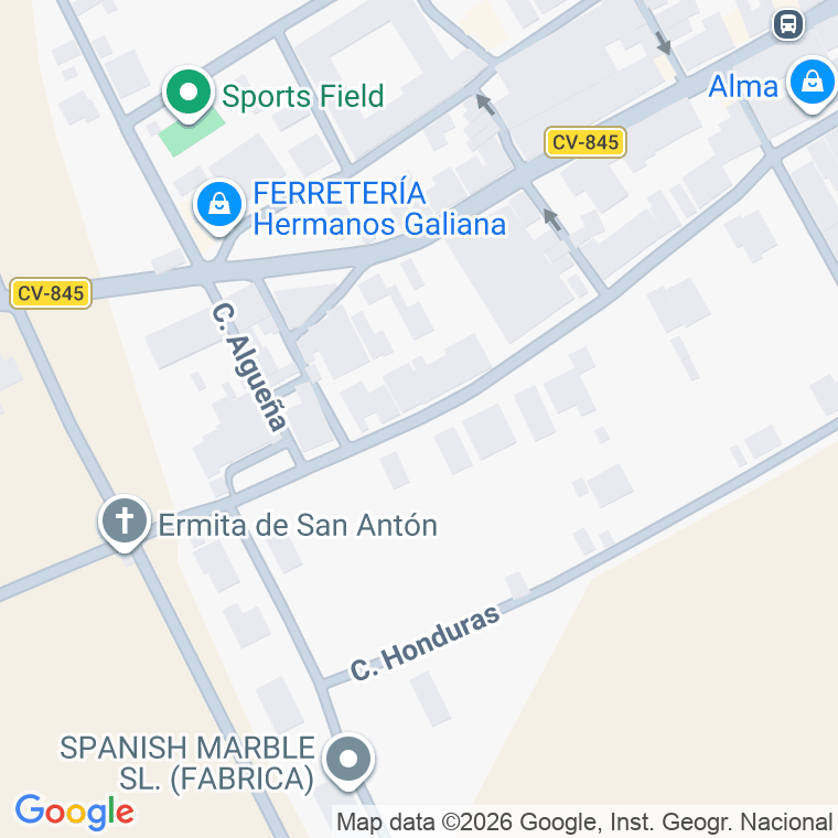 Código postal de Avda Castilla en Hondon de los Frailes