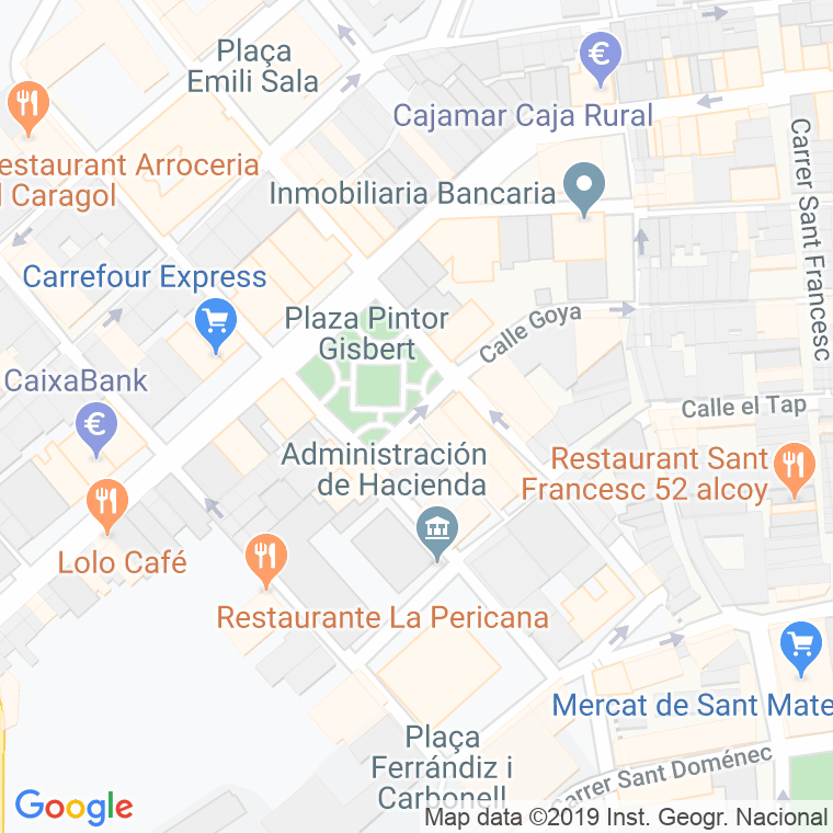Código Postal calle Parterre, Del en Alcoi/Alcoy