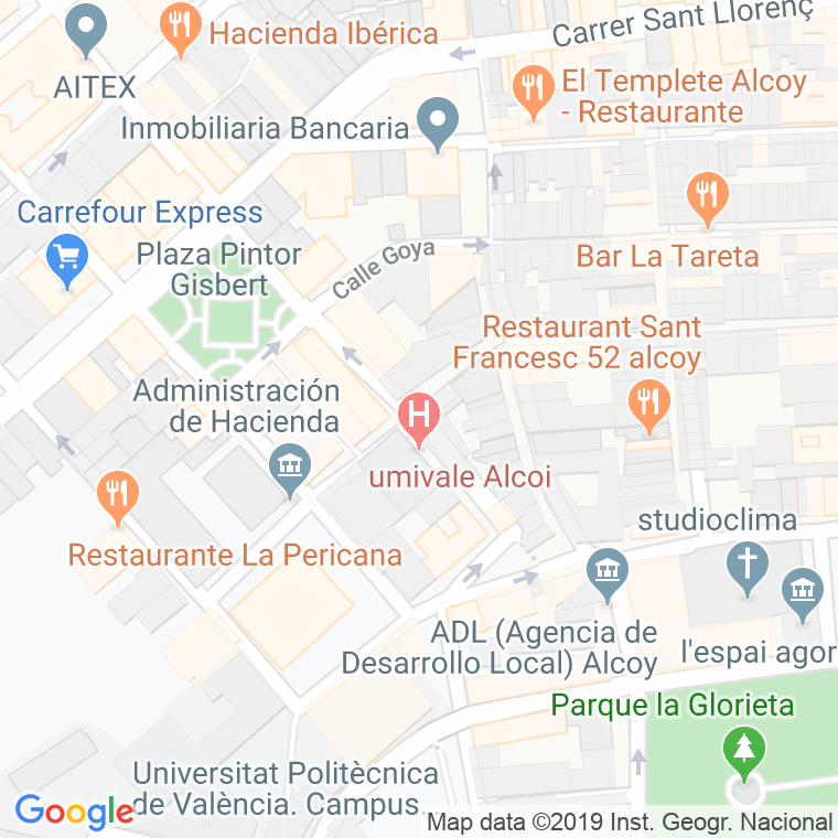 Código Postal calle Roger De Lluria en Alcoi/Alcoy