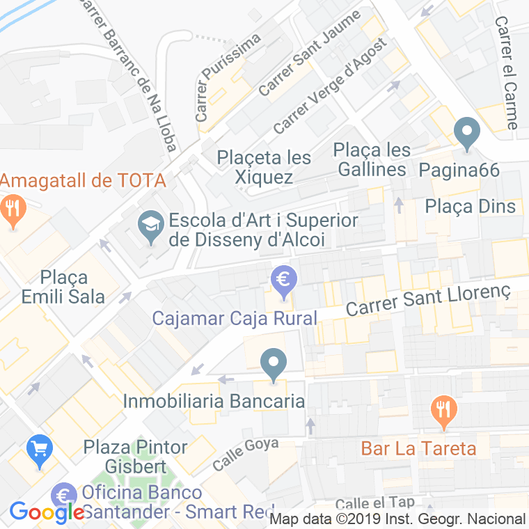 Código Postal calle Sant Joan en Alcoi/Alcoy