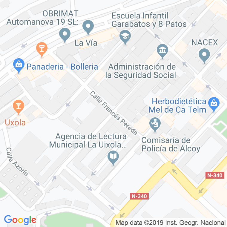Código Postal calle Francesc Perera en Alcoi/Alcoy