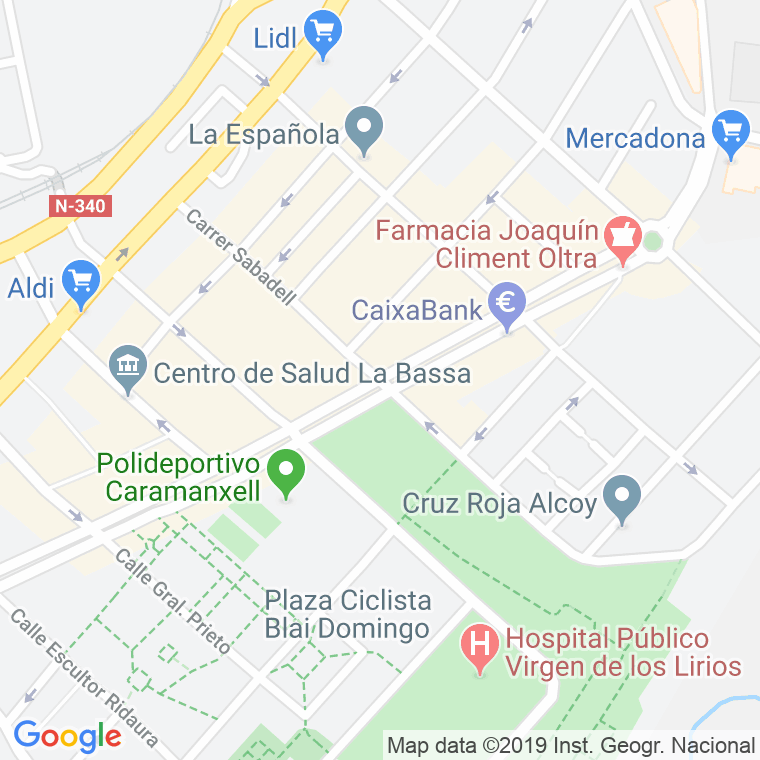 Código Postal calle Sabadell en Alcoi/Alcoy