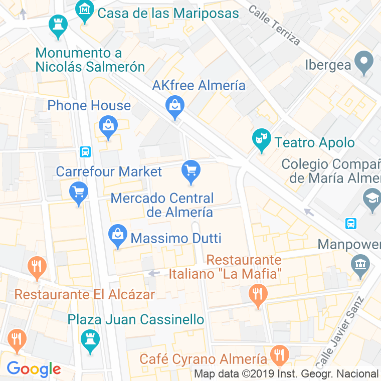 Código Postal calle Circunvalacion, mercado en Almería