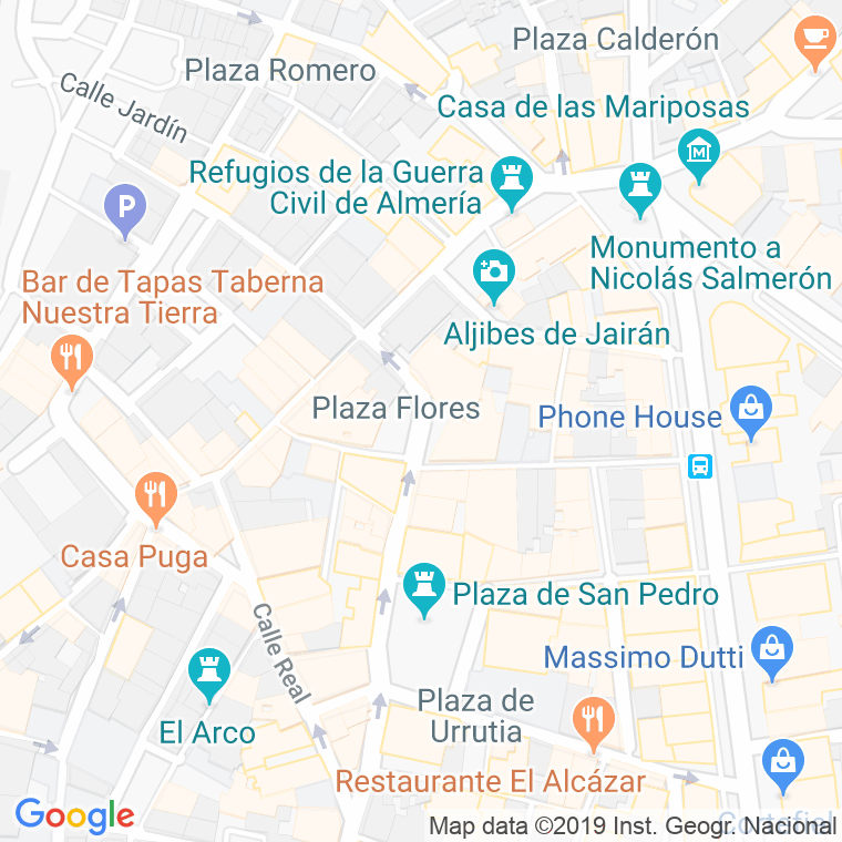 Código Postal calle Flores, plaza en Almería