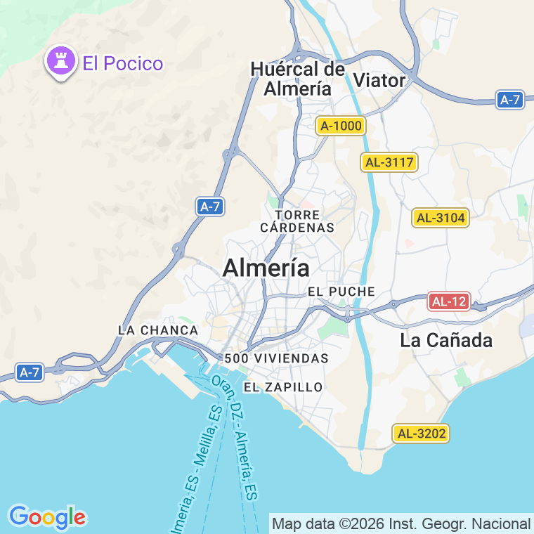 Código postal de Darsena Comercial, Lugar en Almería