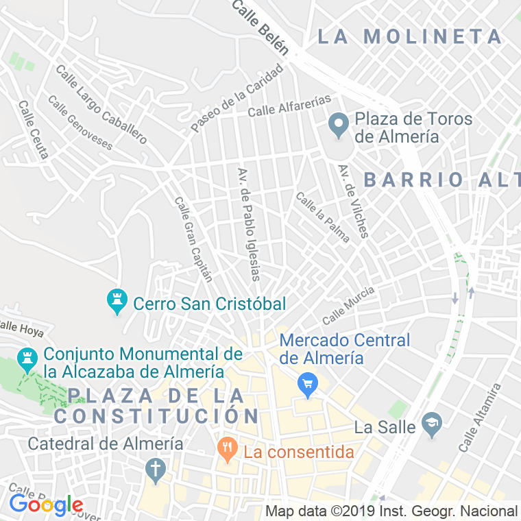 Código Postal calle Calabaza, patio en Almería