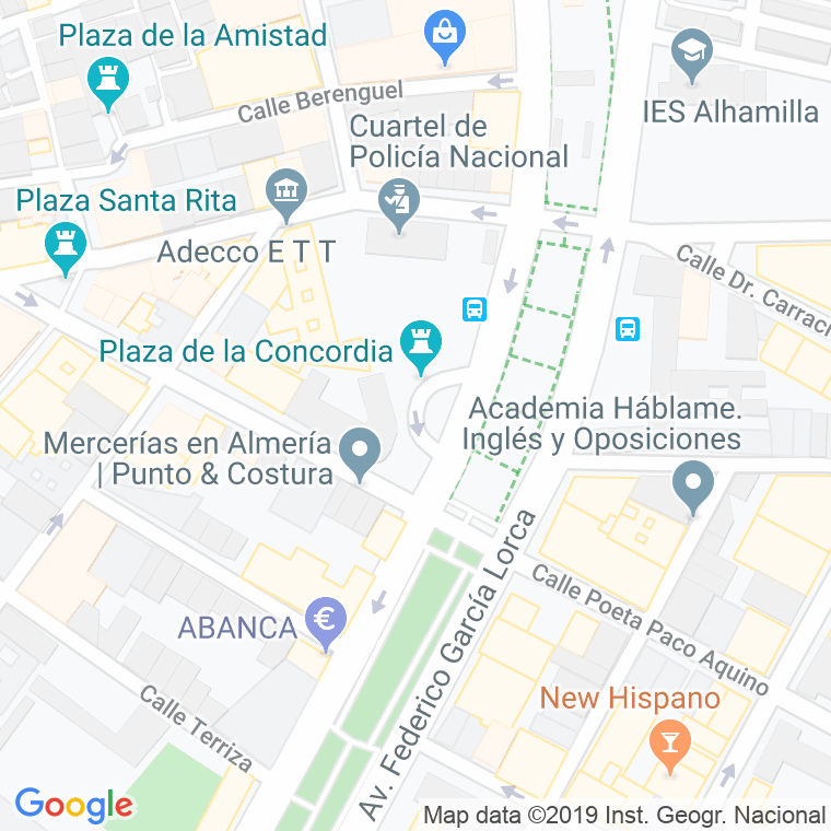 Código Postal calle Concordia, De La, plaza en Almería