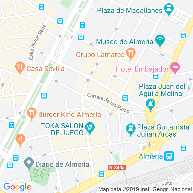 Código Postal calle Picos, De Los, carrera en Almería