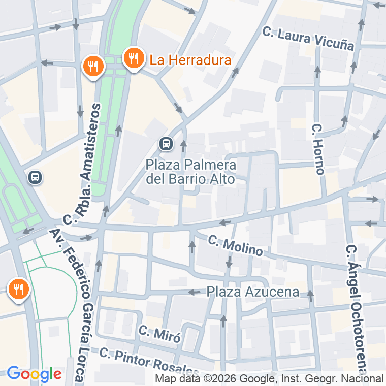 Código postal de Plaza Palmera del Barrio Alto en Almeria