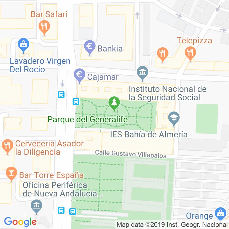 Código Postal calle Huerta Larga, parque en Almería
