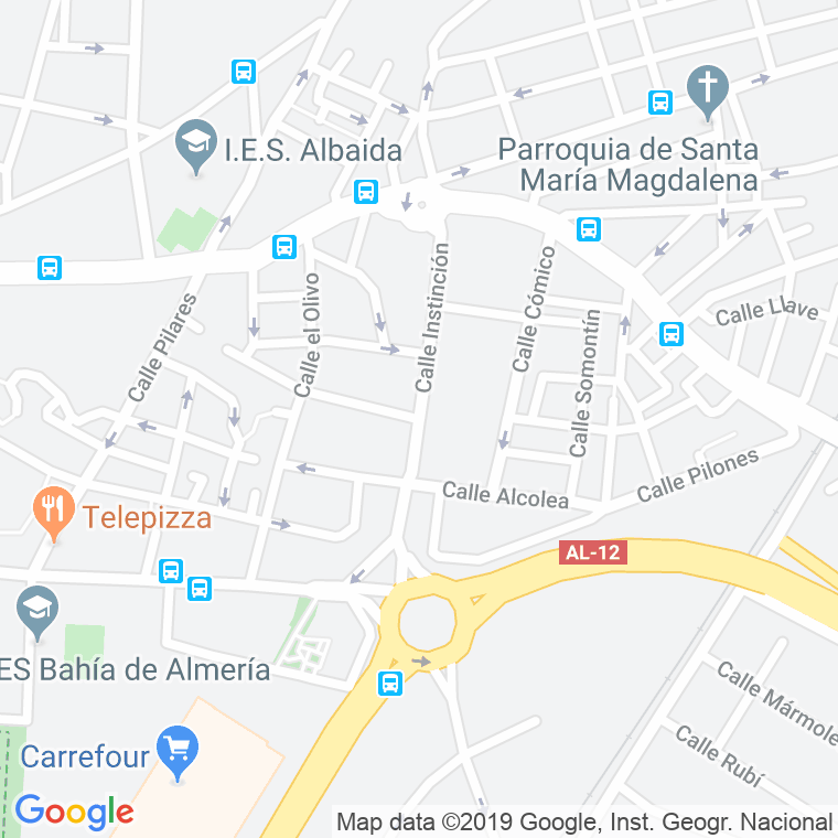 Código Postal calle Instincion en Almería