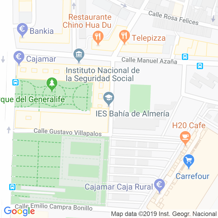 Código Postal calle Niño Hermoso, callejon en Almería