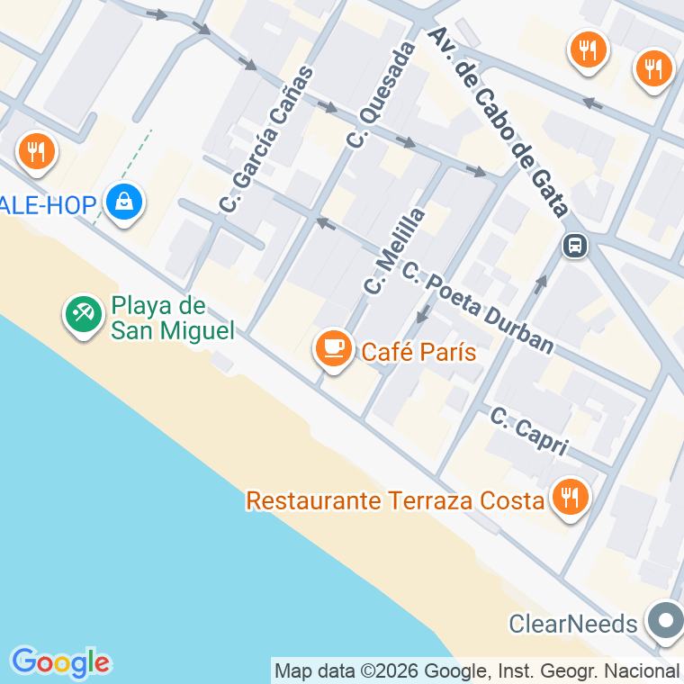 Código postal de Trva Melilla en Almeria