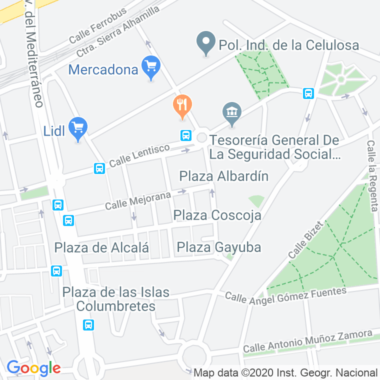 Código Postal calle Aznacho en Almería