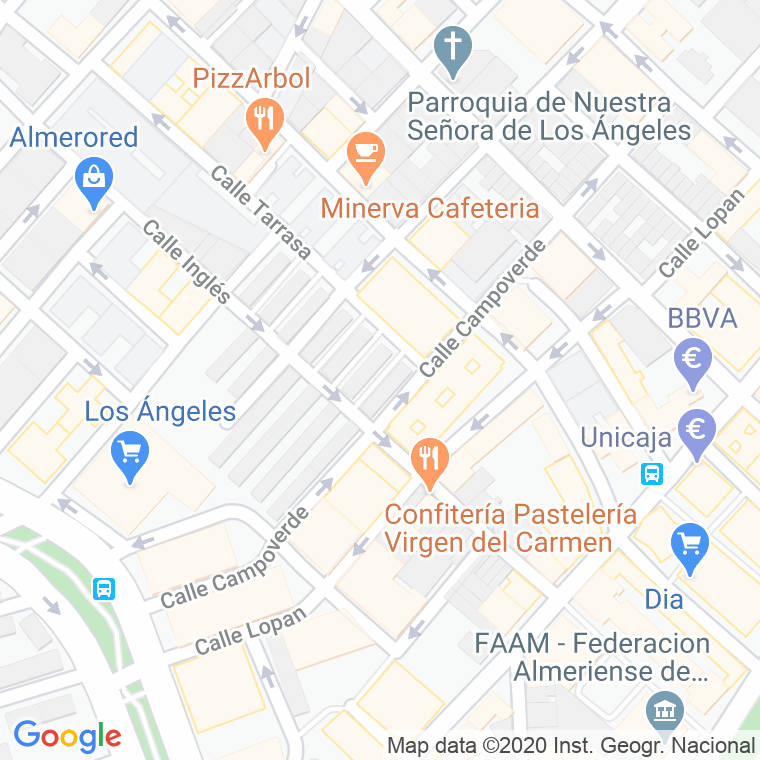 Código Postal calle Camponegro en Almería
