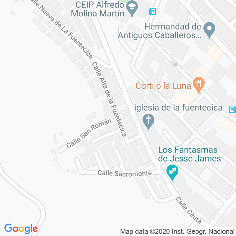 Código Postal calle Fuentecica, Alta De La en Almería