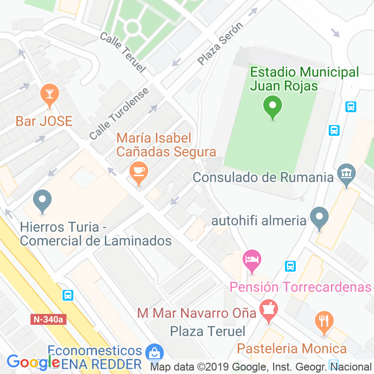 Código Postal calle Alcañiz en Almería