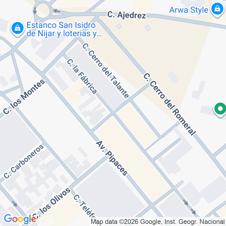 Código postal de Calle Castro en San Isidro de Nijar