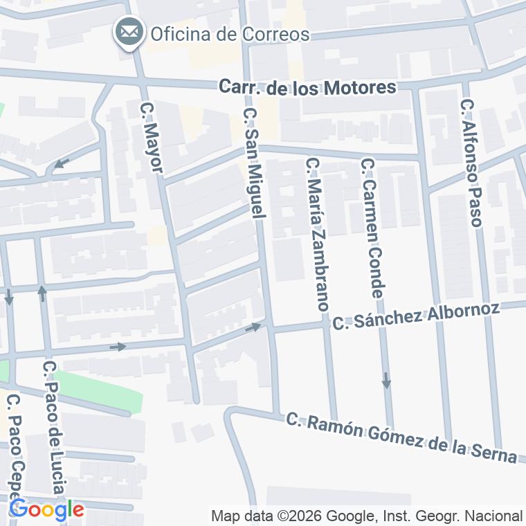 Código postal de Calle Hermanos Alvarez Quintero en Parador Hortichuelas (el)