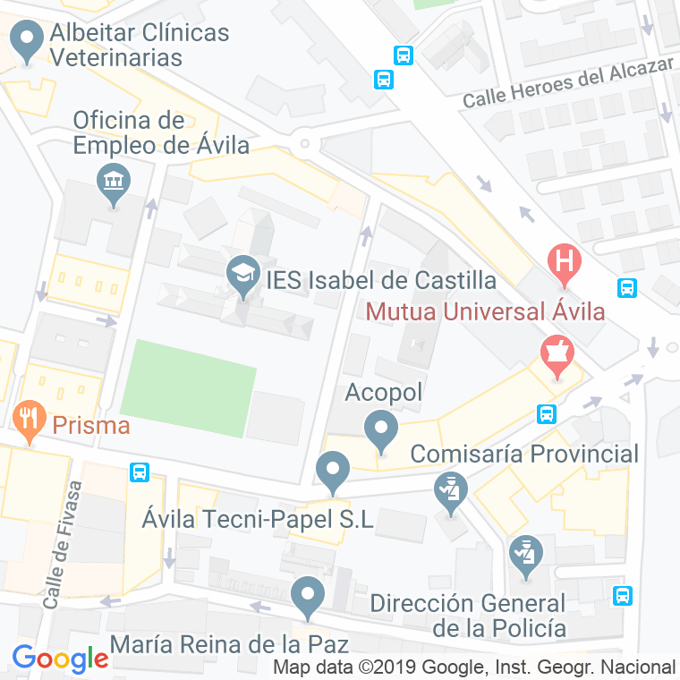 Código Postal calle Alfonso El Sabio en Ávila