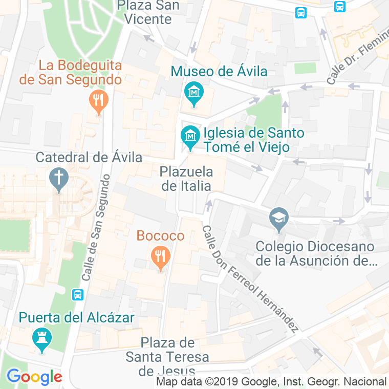 Código Postal calle Italia, plaza en Ávila