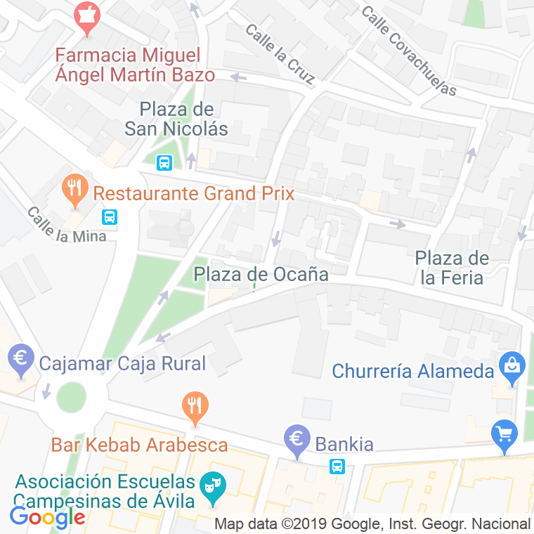 Código Postal calle Ocaña, plaza en Ávila