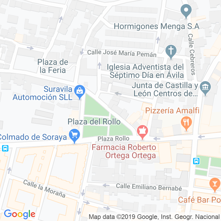 Código Postal calle Rollo, plaza en Ávila