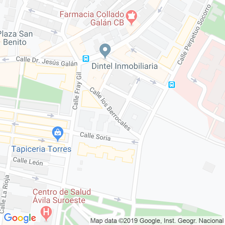 Código Postal calle Berrocales, callejon en Ávila