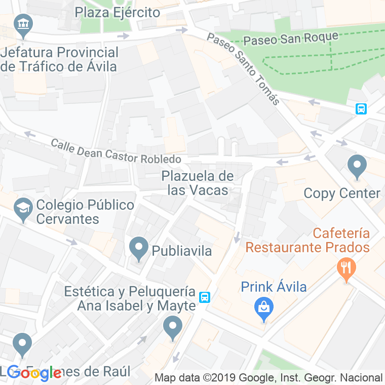 Código Postal calle Vacas, Las, plazuela en Ávila