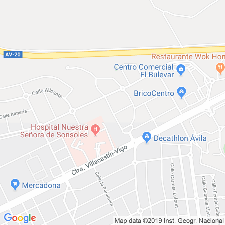 Código Postal calle Ciudad De Santiago De Compostela en Ávila