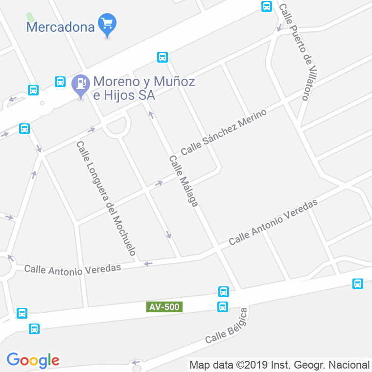 Código Postal calle Malaga en Ávila