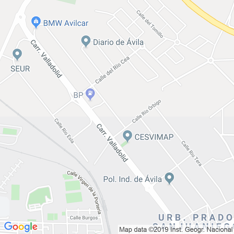 Código Postal calle Rio Pisuerga en Ávila