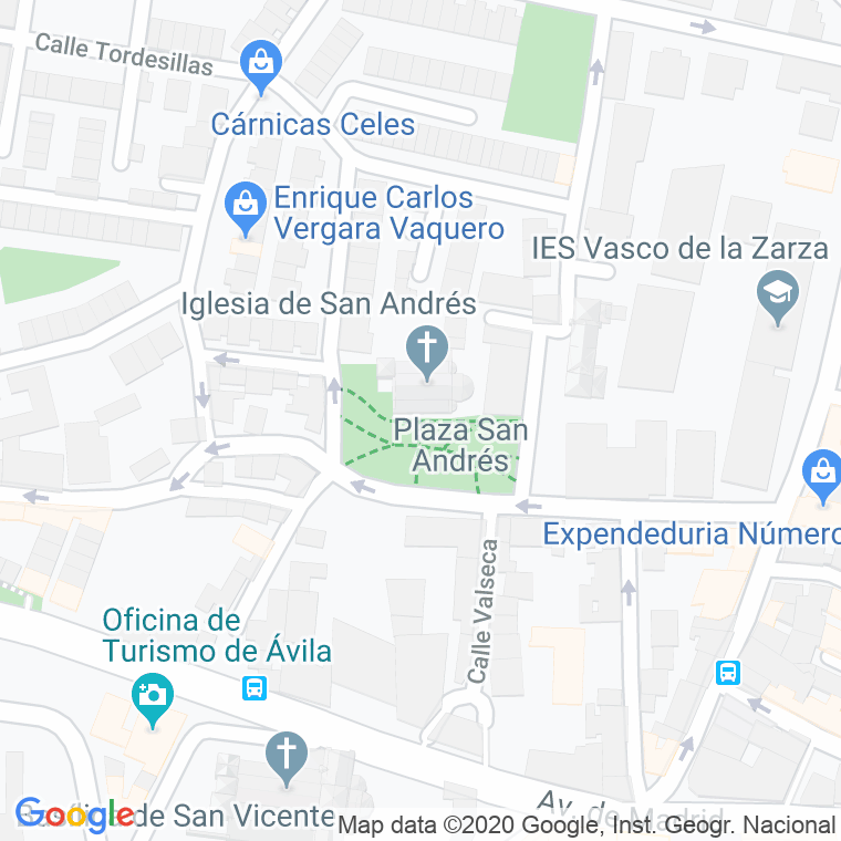 Código Postal calle San Andres, plaza en Ávila